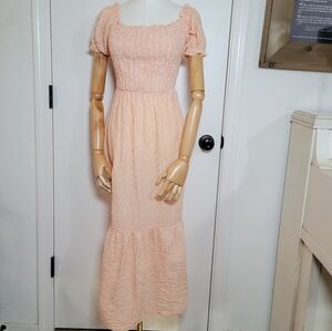 Altar'd State Smocked Gingham Cottagecore Midi DressSize Medium | 100% Cotton